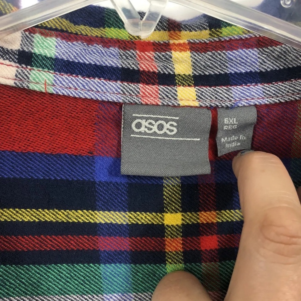 Asos Design Plus Oversized Aztec Check Button Up … - image 3